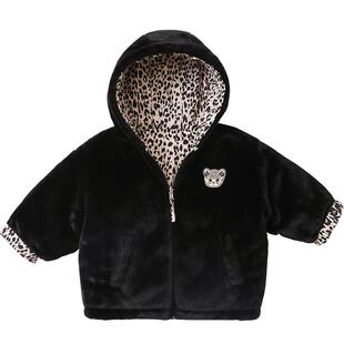 康衣儿宝宝羽绒服女童加厚中长款正反两面穿冬季童装外套