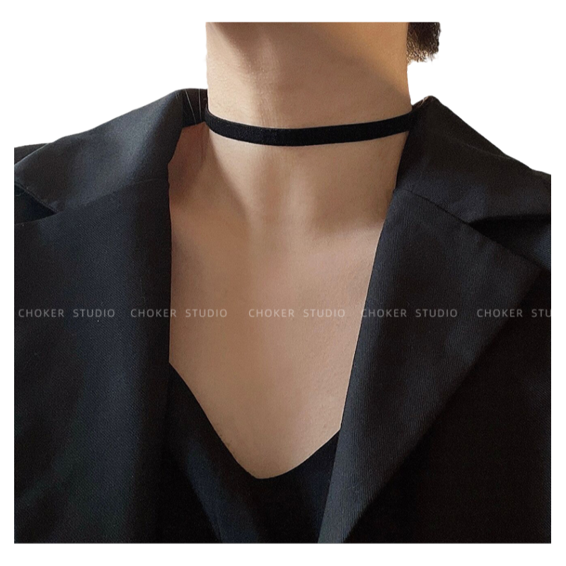 黑色丝绒choker颈链项圈女颈带