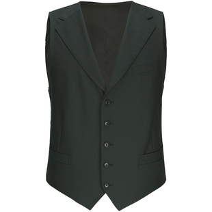 ByCreations柏品纯美利奴羊毛斜纹墨绿色正装西装商务西服马甲男