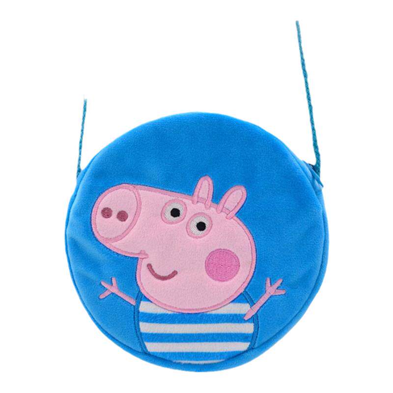 正版小猪佩奇peppa pig斜挎包儿童卡通小猪乔治毛绒肩挎包玩具