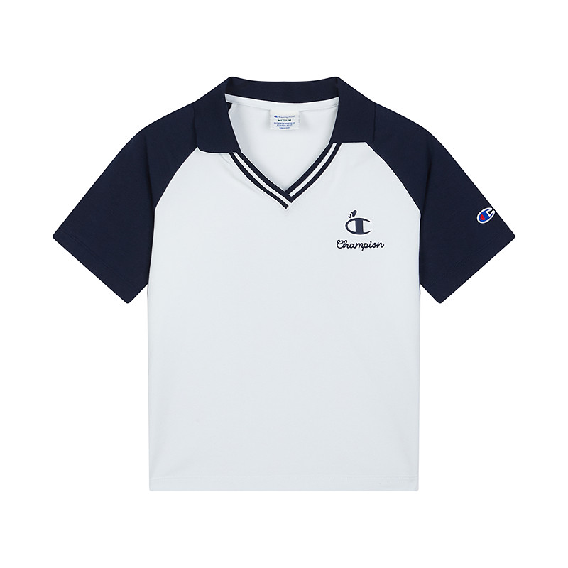 Champion冠军修身短袖POLO衫女