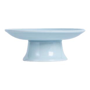 中式陶瓷高脚果盘水果盘 茶点盘水果碟青瓷点心盘 中国风托盘贡盘