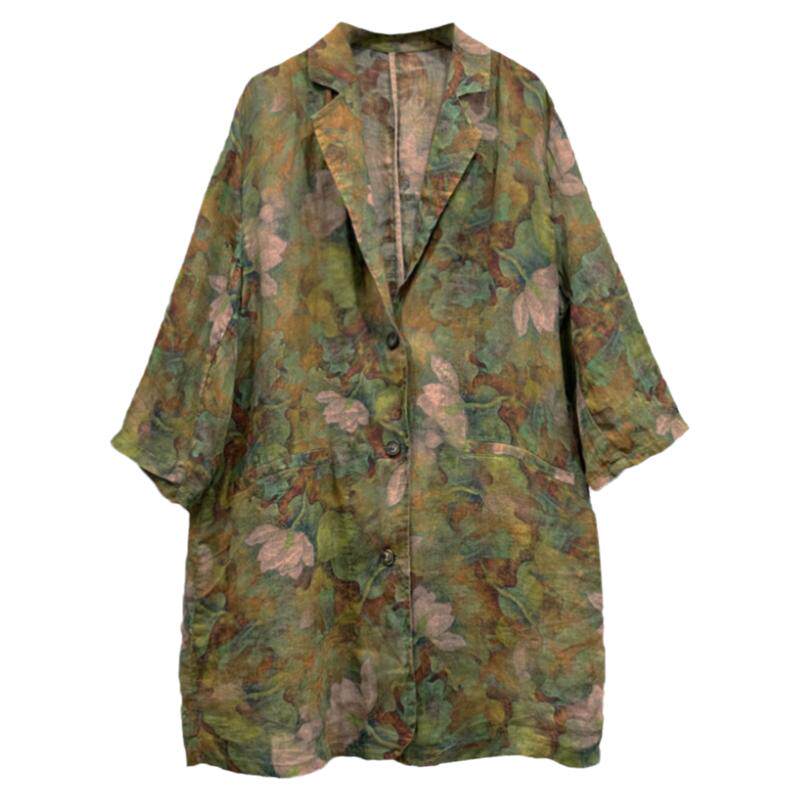 春夏秋苎麻印花休闲西服