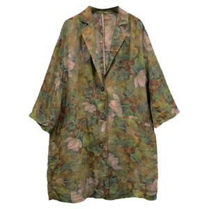 春夏秋苎麻印花休闲西服