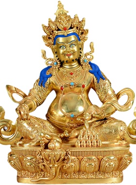 黄财神铜像鎏金1家用桌面摆件