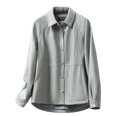 海宁真皮皮衣短款韩版宽松加大码