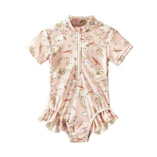 欧孕女童宝宝泳衣2025新款a类小童女孩绝美超好看连体游泳衣夏季