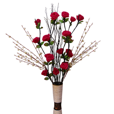 落地玫瑰家居新房室内叶脉干花