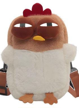 搞怪可爱网红咕咕萌鸡毛绒挂摆件