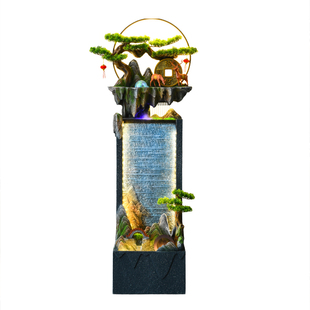 轻奢风假山流水摆件循环水客厅装饰水幕墙水景招财风水轮乔迁开业