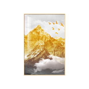 聚宝盆总经理老板办公室挂画日照金山高级感公司会客厅墙壁装饰画