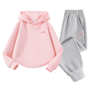 贵人鸟童装女童春装套装2026新款儿童粉色卫衣薄款女孩运动春装
