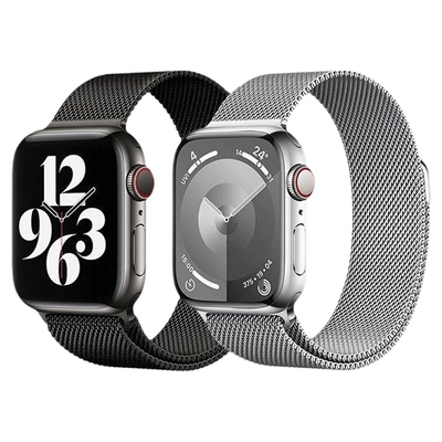 适用苹果手表iwatchs12手表带S10米兰尼斯表带s9磁吸新款applewatch11表链s8金属se3/ultra夏季s7女腕带s6男5