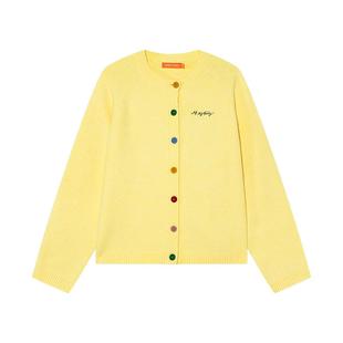 NOISY TEDDY25年秋季新款彩色扣子简约甜美女士圆领长袖开衫毛衫