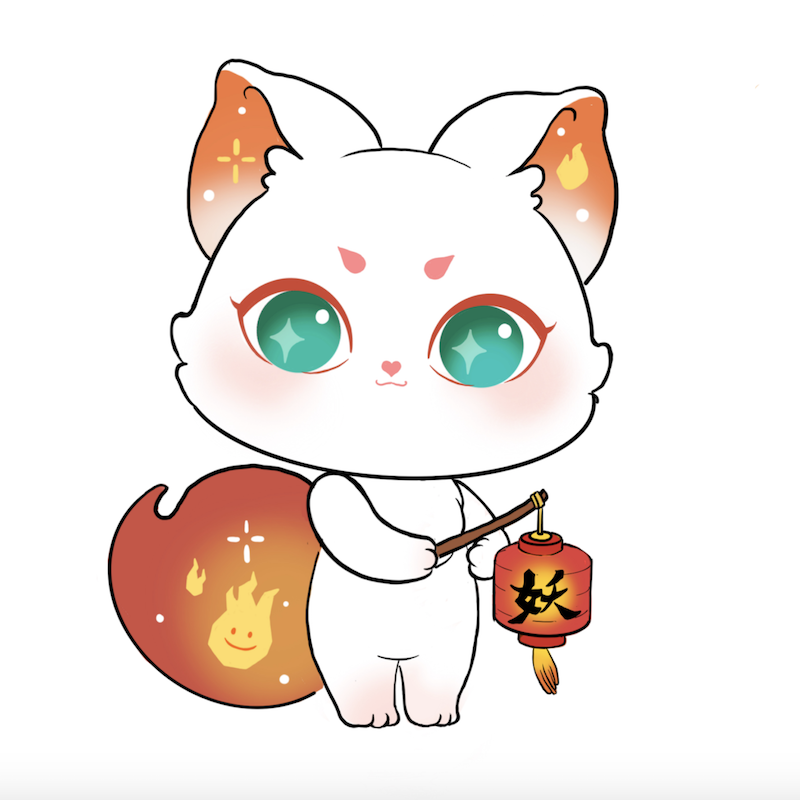 【正版】郭斯特小狐狸盲盒Kori樱花盲盒动物可爱猫咪少女心摆件