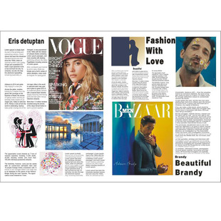 ins风时尚街拍欧美海报婚纱写真杂志拍照道具旅拍网红英文报纸 书