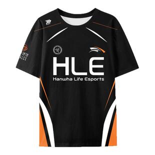 2025新款HLE战队队服Zeus同款S15韩华比赛服速干短袖t恤衫男半袖