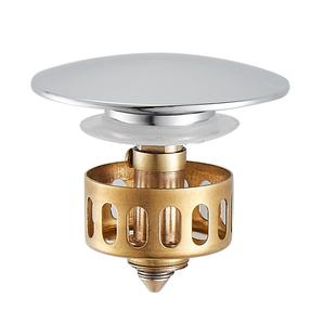 面盆下水器配件洗脸盆去水过滤网塞头铜弹跳网篮提篮弹跳盖下水头