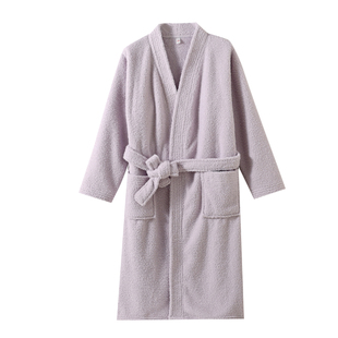 玉晶珊瑚绒情侣睡袍男士法兰绒浴袍睡衣女浴衣秋冬季加绒加厚中长