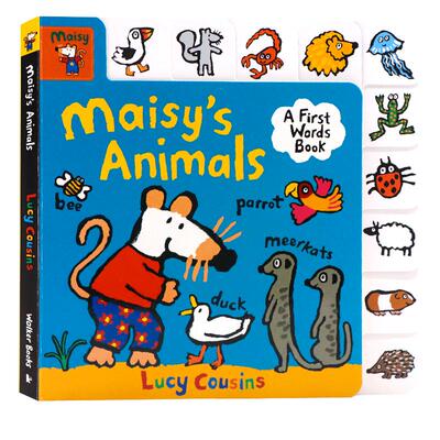 小鼠波波动物认知单词纸板书 英文原版绘本 Maisy's Animals 廖彩杏书单推荐儿童自然认知动物单词启蒙学习亲子阅读纸板书标签设计