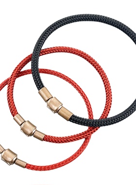 3/4/5MM钢丝绳手链手绳女防水diy硬金转运珠半成品DIY红绳黑绳