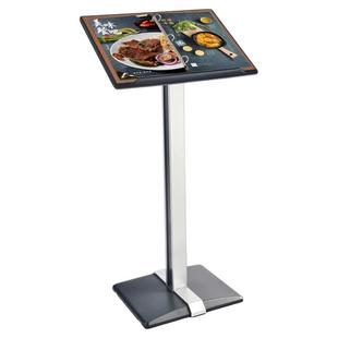 菜谱架资料展示架落地式酒楼菜单架孔夹翻页式合同公示架立式信息