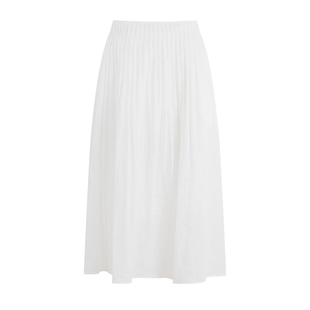 HeyDress【风之褶皱】白色苎麻半身裙女夏季高腰显瘦气质百褶裙子