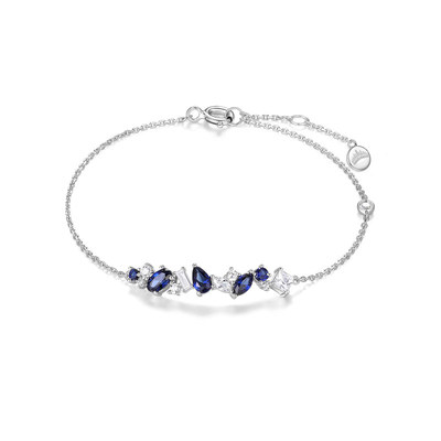 Victoria Crowne英伦王朝 蓝宝石纯银手链简约轻奢高级女生日礼物