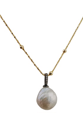 astudio纯银巴洛克珍珠项链银饰