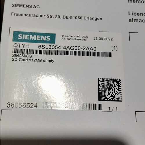 议价6SL3054-4AG00-2AA0 西门子SINAMICS 全新原装 512MB SD卡 现