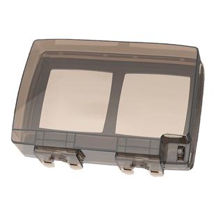 86型防水盒双位双卡扣带锁保护罩防溅盒室外防雨电源插座防水罩盖