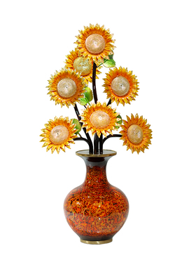 米乐向日葵铜摆件客厅桌面装饰品