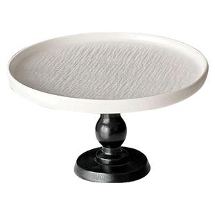 简约高脚果盘 圆盘子实木家用干果水果蛋糕托盘子甜品台轻奢摆件