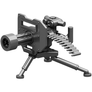 积木枪模型重型武器机枪装备男孩子拼装军事特种兵小人仔儿童玩具