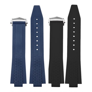 适配浪琴康卡斯手表悦动系列L3.830/835原款凸口防水氟橡胶手表带