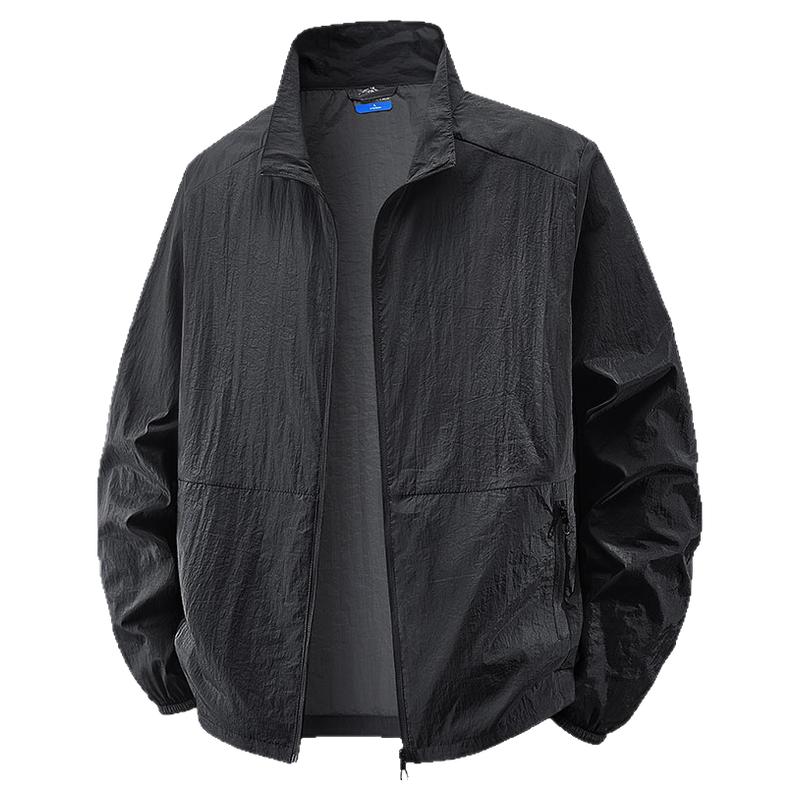 夏季超薄防晒服男装冰丝无帽外套款透气立领户外运动速干皮肤衣潮