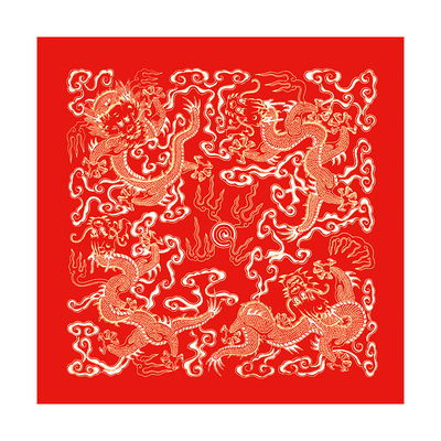 手工蜡染福字斗方宣纸