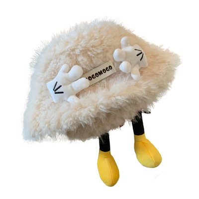 可爱米奇屁屁手掌毛绒渔夫帽子冬