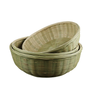 精编手工竹编馍馒头筐水果篮子零食筐藤编厨房收纳果盘菜筐点心篮