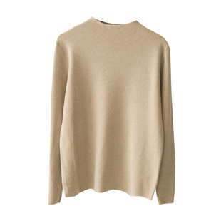 暖树 抗起球半高领螺纹针织打底衫女秋冬基础款纯色内搭毛衣