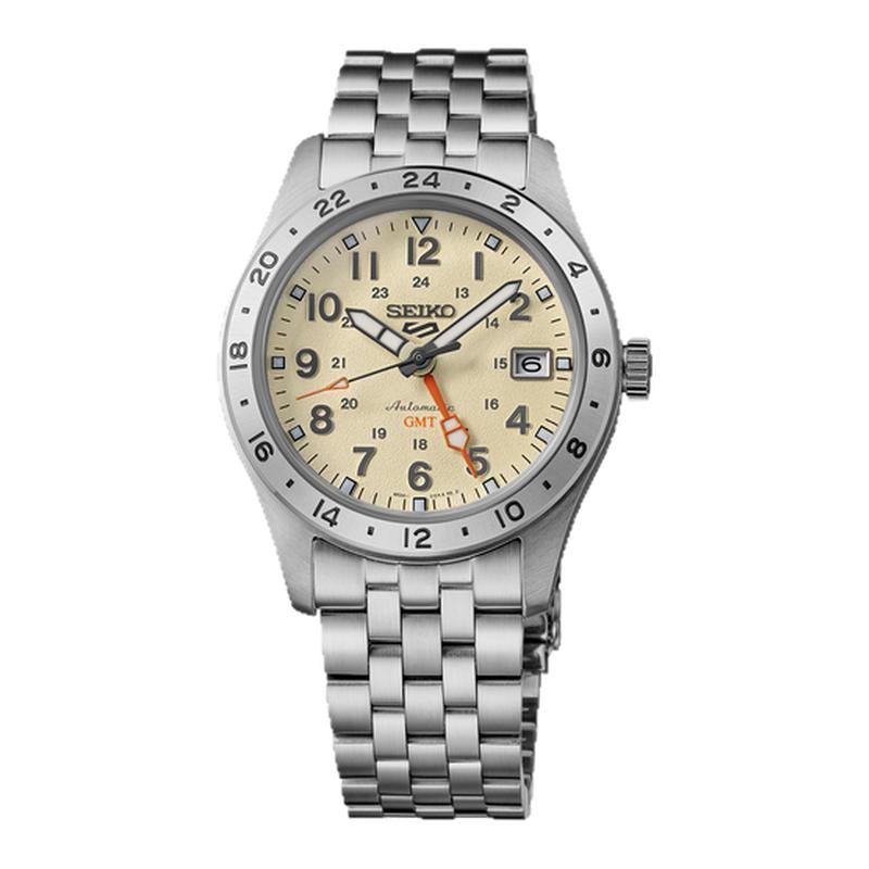 【新品预售】SEIKO精工5号经典户外风腕表GMT功能运动休闲机械表