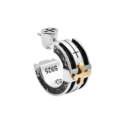 ROCKRIDE丰饶十字架耳钉纯银