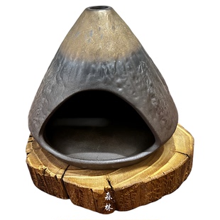 森林北手作陶瓷香薰炉圣木鼠尾草净化冥想熏香托盘创意氛围感礼物