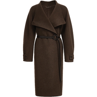 Vero Moda毛呢大衣女2025冬季新款纯绵羊毛腰带宽松大衣32544S002