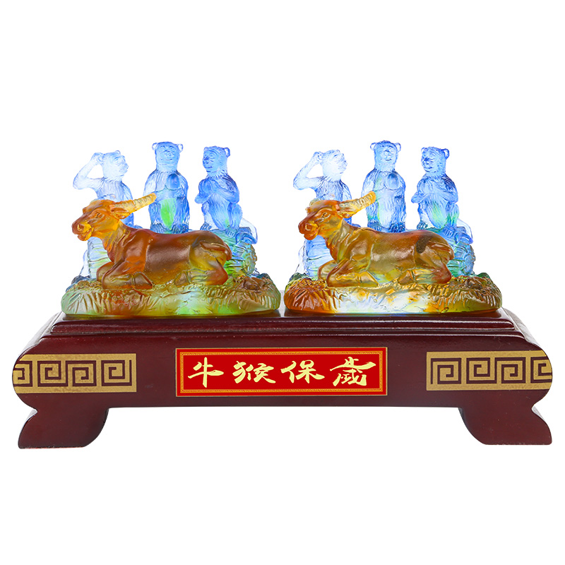 現(xiàn)貨宋韶光2025蛇年吉祥物牛猴保歲財(cái)源廣進(jìn)十二生肖吊墜琉璃擺件
