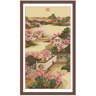 KS客厅大气十字绣2025新款线绣古风雍正1-12月组合套装竖版挂画