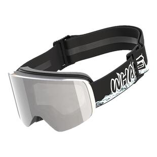 鲸鱼WHALE儿童磁吸滑雪镜男女滑雪护目镜双层防雾柱面滑雪镜5400