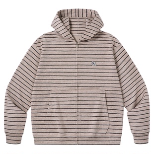 PSO Brand男装女装可爱西高地条纹宽松连帽卫衣女款针织开衫外套