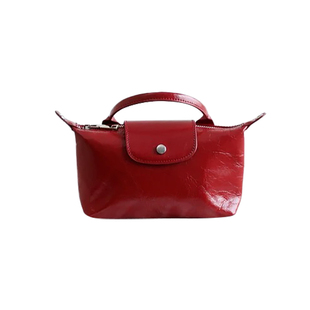 【公子雯】饺子包2025夏新款mini红色头层牛皮手提单肩斜挎小包包