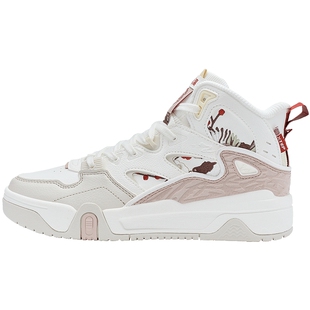 特步棉鞋2026年春款男高帮板鞋情侣保暖休闲鞋运动鞋976118310047